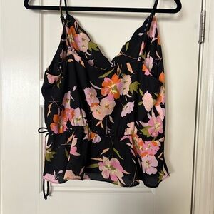 Floral Black and Pink Women's Top